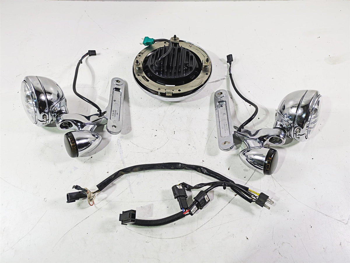 2007 Harley Touring FLHTCU SE CVO E-Glide Led Headlight Spot Light Set 69560-06 {{ shop.shopifyCountryName }} - Mototech271