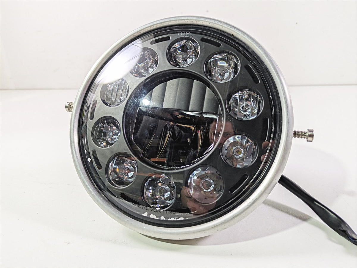 2016 Zero Motorcycles S 9.8 7 Inch Round 11 Diode Chrome Crystal High Power LED Headlight 29-160614 {{ shop.shopifyCountryName }} - Mototech271