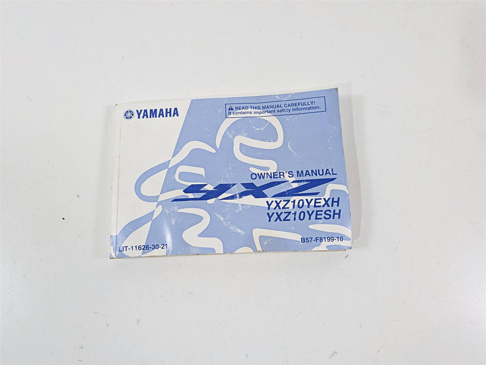 2017 Yamaha YXZ1000R EPS SS Owners Manual B57-F8199-10 YXZ10YWXH YXZ10YESH {{ shop.shopifyCountryName }} - Mototech271