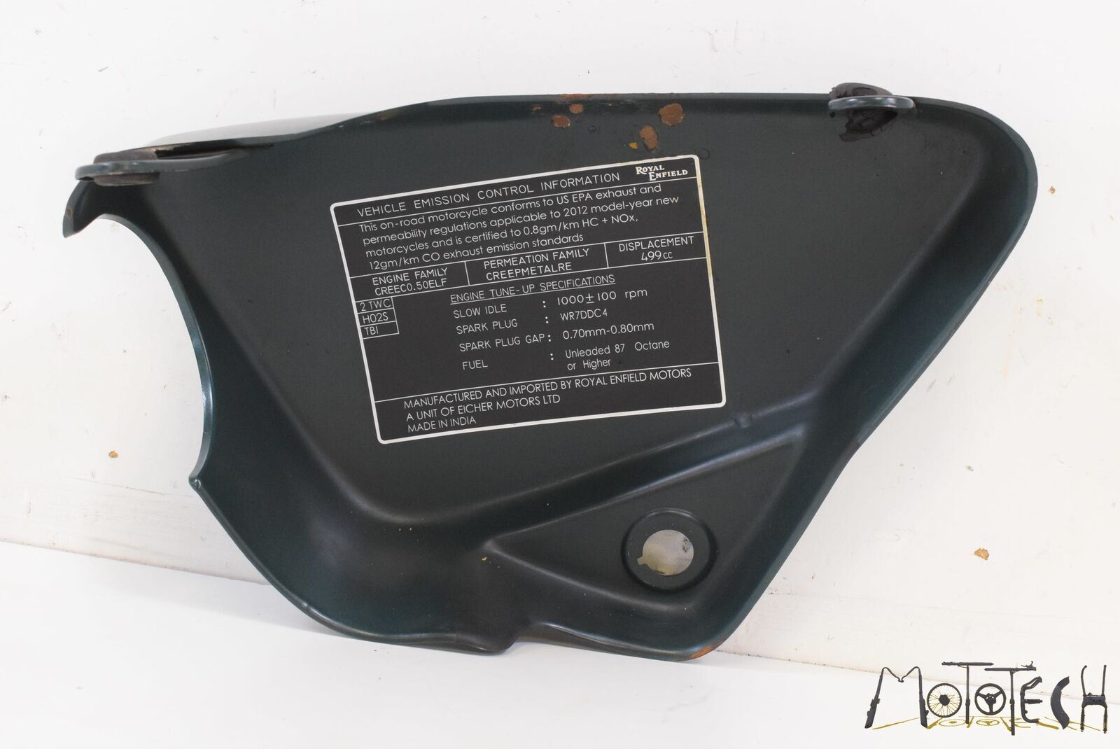 2012 Royal Enfield Bullet Classic C5 Right Side Cover CLASSIC GREEN {{ shop.shopifyCountryName }} - Mototech271