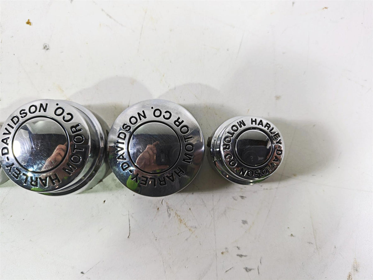 2003 Harley Dyna FXDL Low Rider 100TH Front Rear Chrome Axle Nut Cover Set {{ shop.shopifyCountryName }} - Mototech271