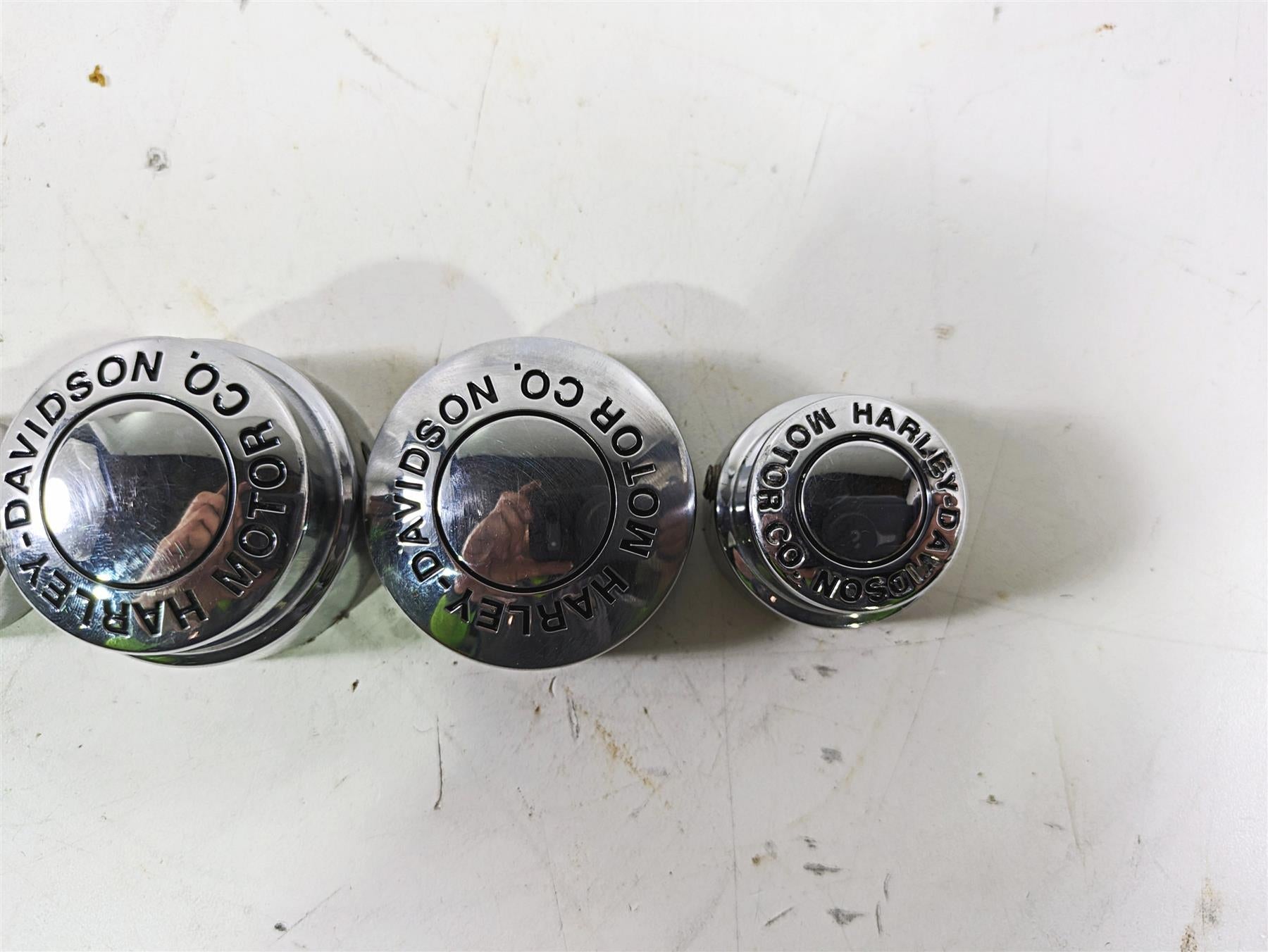 2003 Harley Dyna FXDL Low Rider 100TH Front Rear Chrome Axle Nut Cover Set {{ shop.shopifyCountryName }} - Mototech271