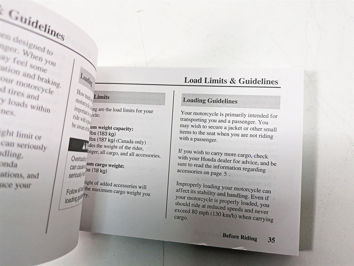 2006 Honda V-Twin VTX1300 R Oem Owners Manual Booklet VTX1300S/R 00X31-MEA-6300 {{ shop.shopifyCountryName }} - Mototech271