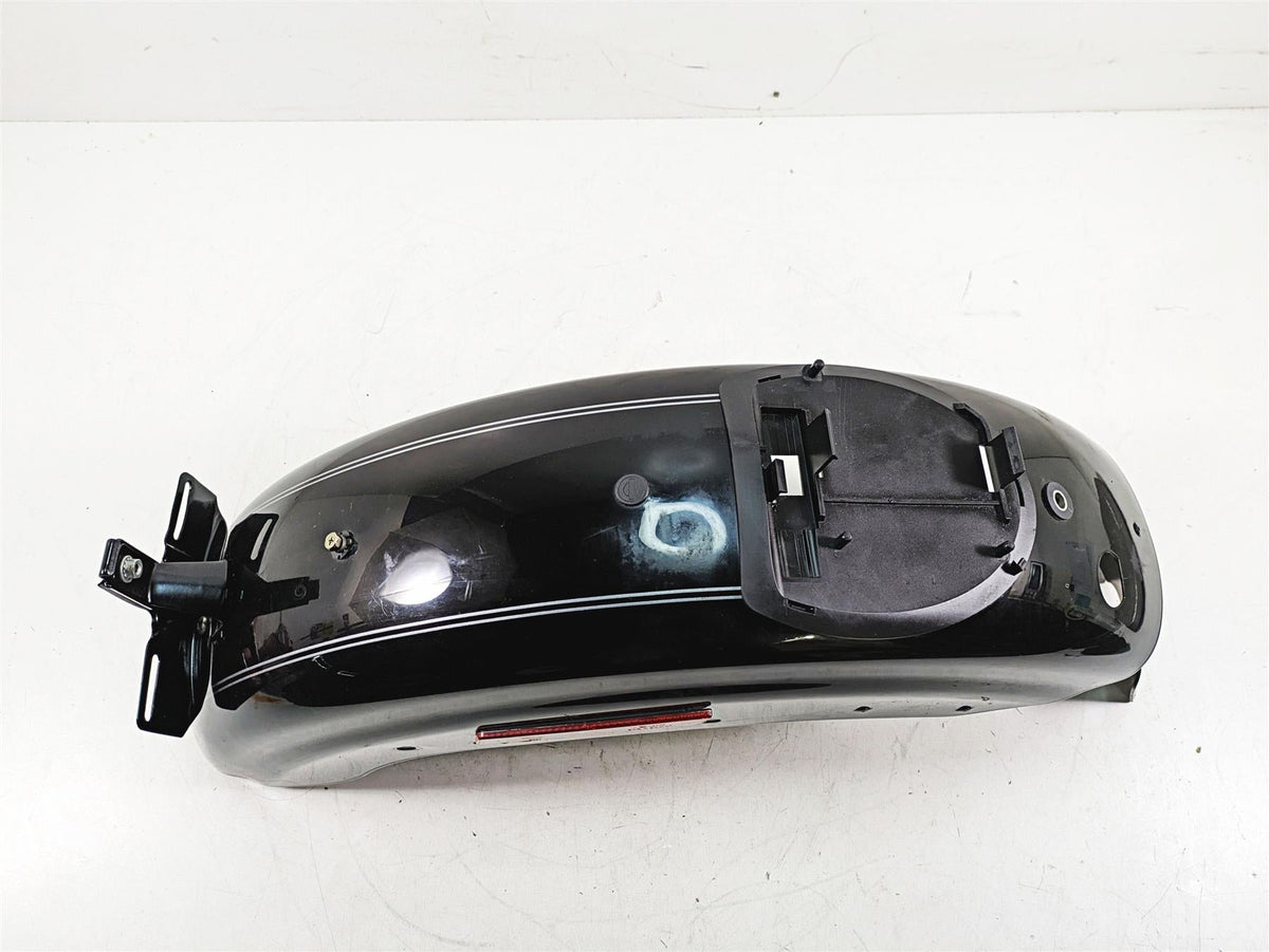 2007 Harley Sportster XL1200 C Rear Fender Vivid Black Silver Stripe 59847-10 {{ shop.shopifyCountryName }} - Mototech271
