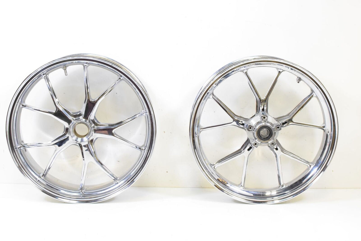 2008 Ducati 848 Straight Chrome Wheel Rim Set 17x3.5 17x5.5 50121161AB 50221341A {{ shop.shopifyCountryName }} - Mototech271