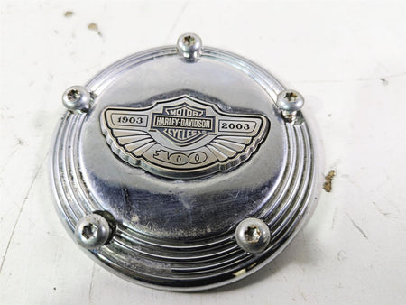 2003 Harley Touring FLHTCUI E-Glide 100th Chrome Cam Camshaft Cover 32536-03 {{ shop.shopifyCountryName }} - Mototech271
