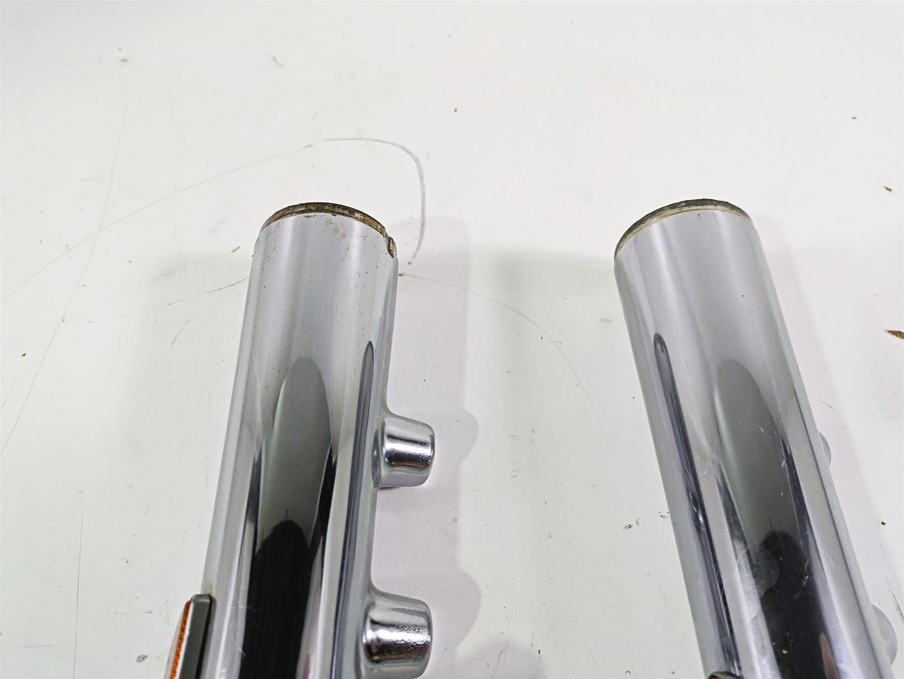 2003 Harley Softail FXSTDI Deuce 100th Front Fork Lower Chrome Leg Set 46068-00 {{ shop.shopifyCountryName }} - Mototech271
