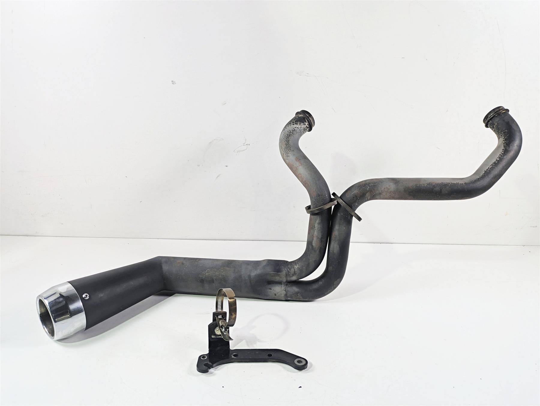 2001 Harley Touring FLHX Street Glide 2 into 1 Side Pipe Exhaust System Handmade