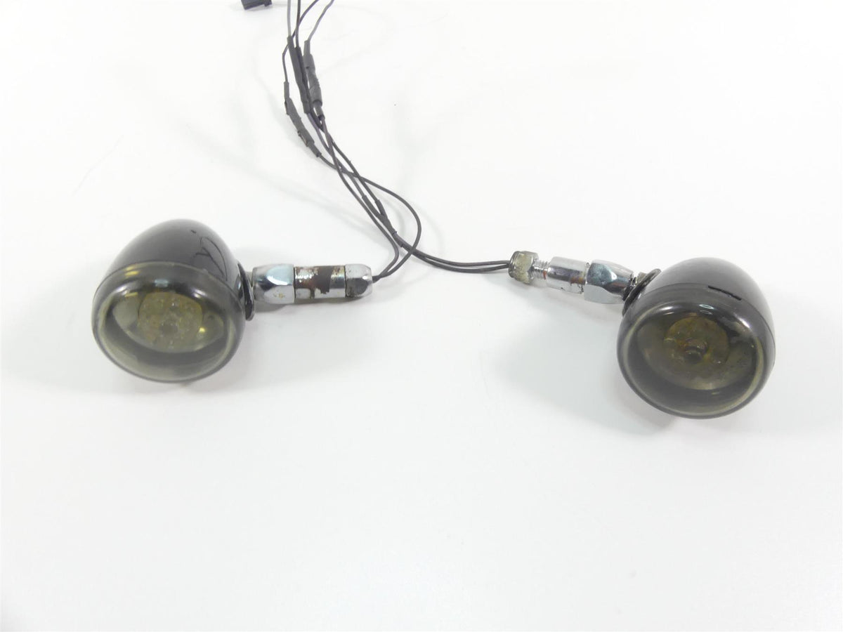 2008 Harley Softail FLSTSB Cross Bones Rear Smoked Led Blinker Signals 68804-06 {{ shop.shopifyCountryName }} - Mototech271