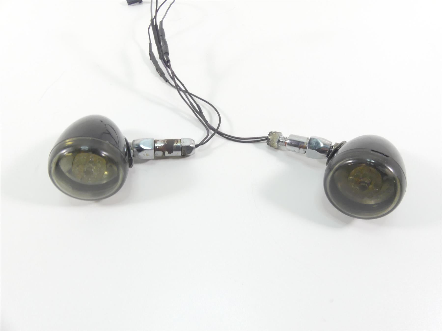 2008 Harley Softail FLSTSB Cross Bones Rear Smoked Led Blinker Signals 68804-06 {{ shop.shopifyCountryName }} - Mototech271