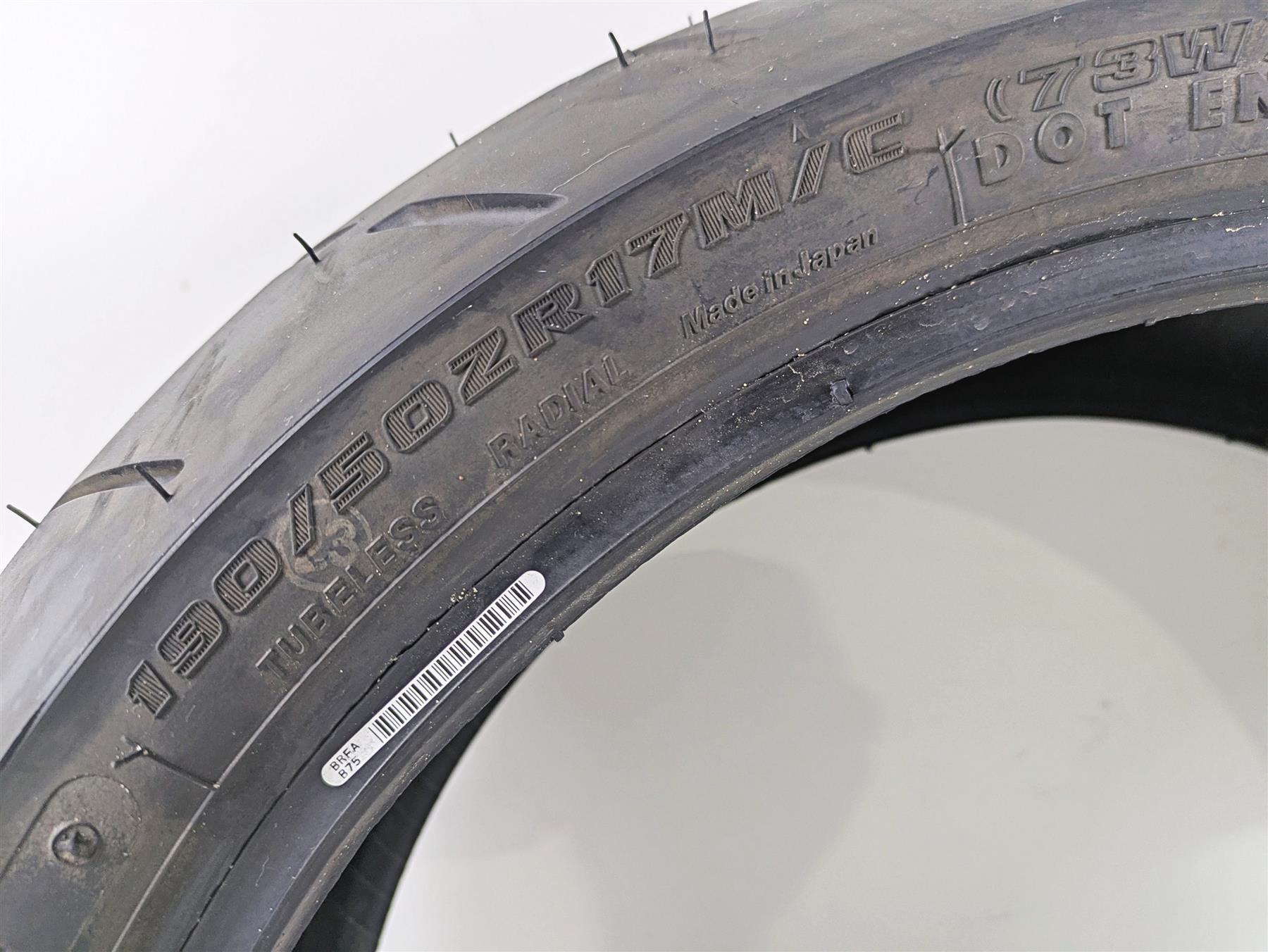 Used Rear Motorcycle Tire Bridgestone Battlax Hypersport S20 R 190/50ZR17 49miles Only {{ shop.shopifyCountryName }} - Mototech271