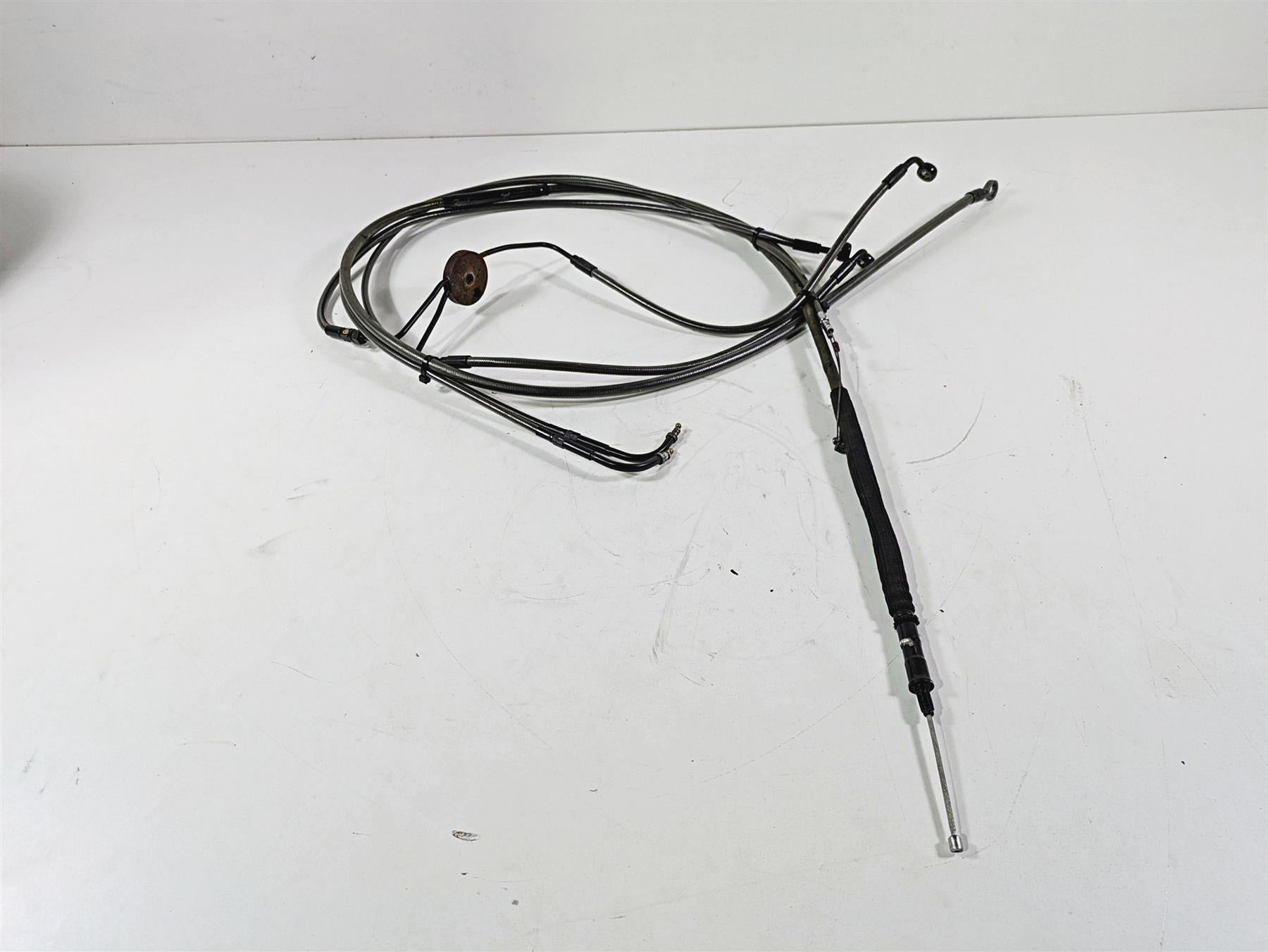 2014 Harley FXDL Dyna Low Rider Aftermarket Long Clutch Cable & Brake Line Set {{ shop.shopifyCountryName }} - Mototech271