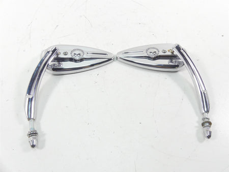 2012 Harley Touring FLHTK Electra Glide Willie G Skull Teardrop Mirrors 91315-04 {{ shop.shopifyCountryName }} - Mototech271