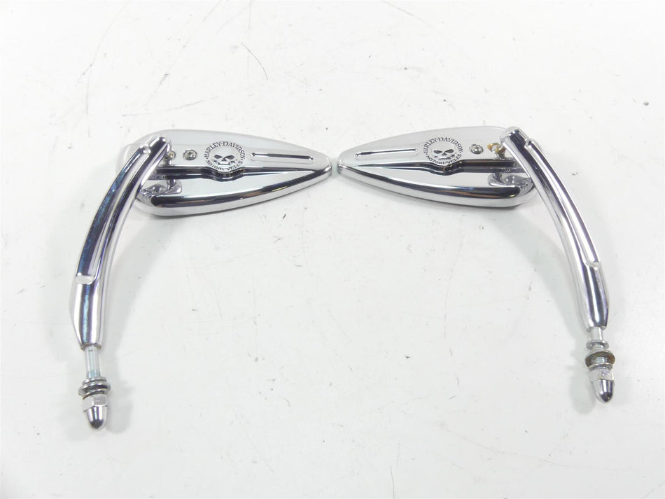 2012 Harley Touring FLHTK Electra Glide Willie G Skull Teardrop Mirrors 91315-04 {{ shop.shopifyCountryName }} - Mototech271