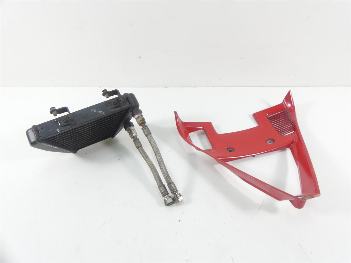 2008 Ducati 1098 S Oil Cooler Radiator + Lines Hoses & Cover 54840781A 43220 {{ shop.shopifyCountryName }} - Mototech271