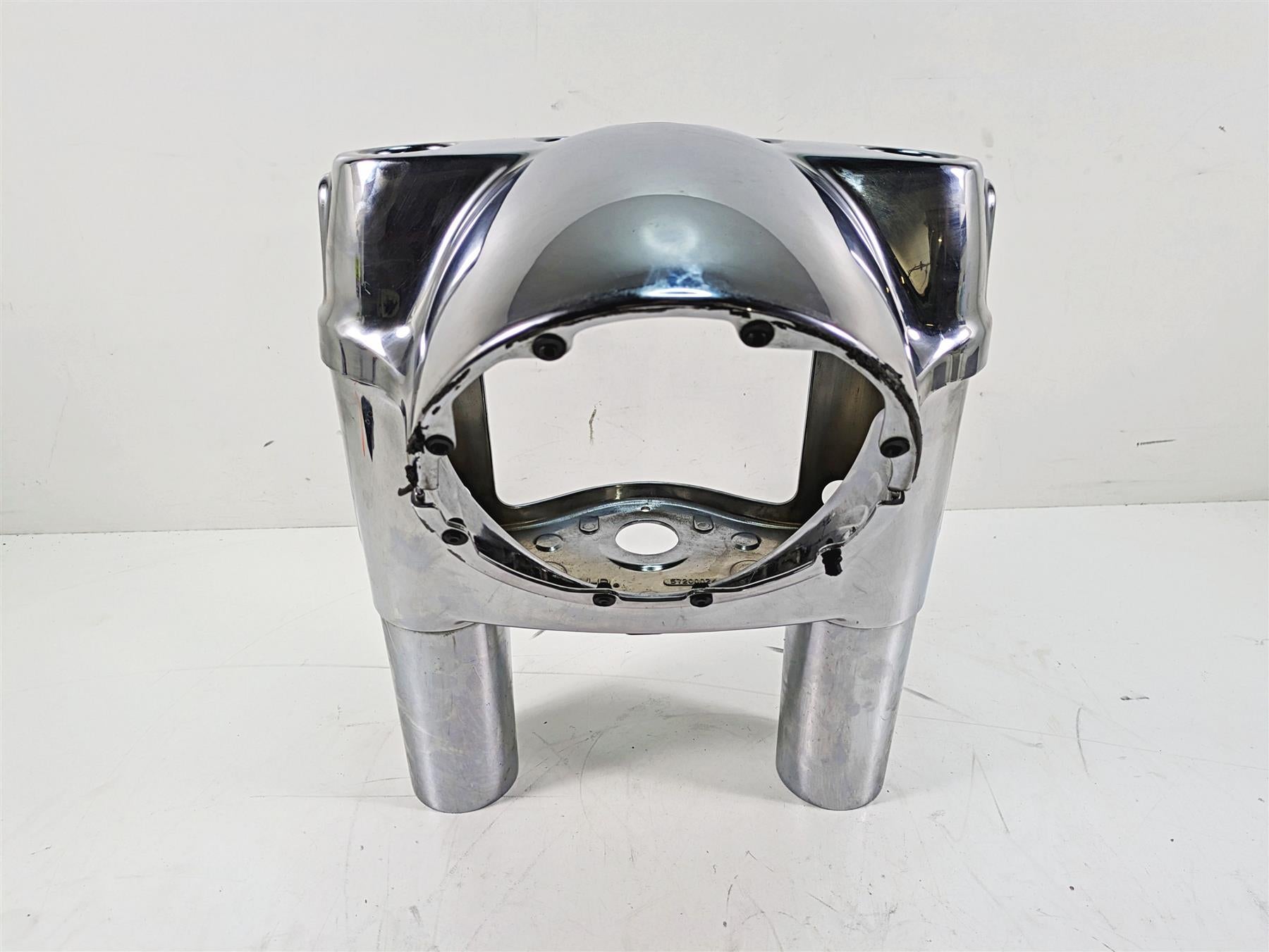 2012 Harley FLD Dyna Switchback Chrome Headlight Head Light Nacelle Set 61400078