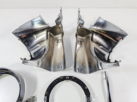 Harley Touring Aftermarket Chrome Road King Headlight Cover Nacelle Set {{ shop.shopifyCountryName }} - Mototech271