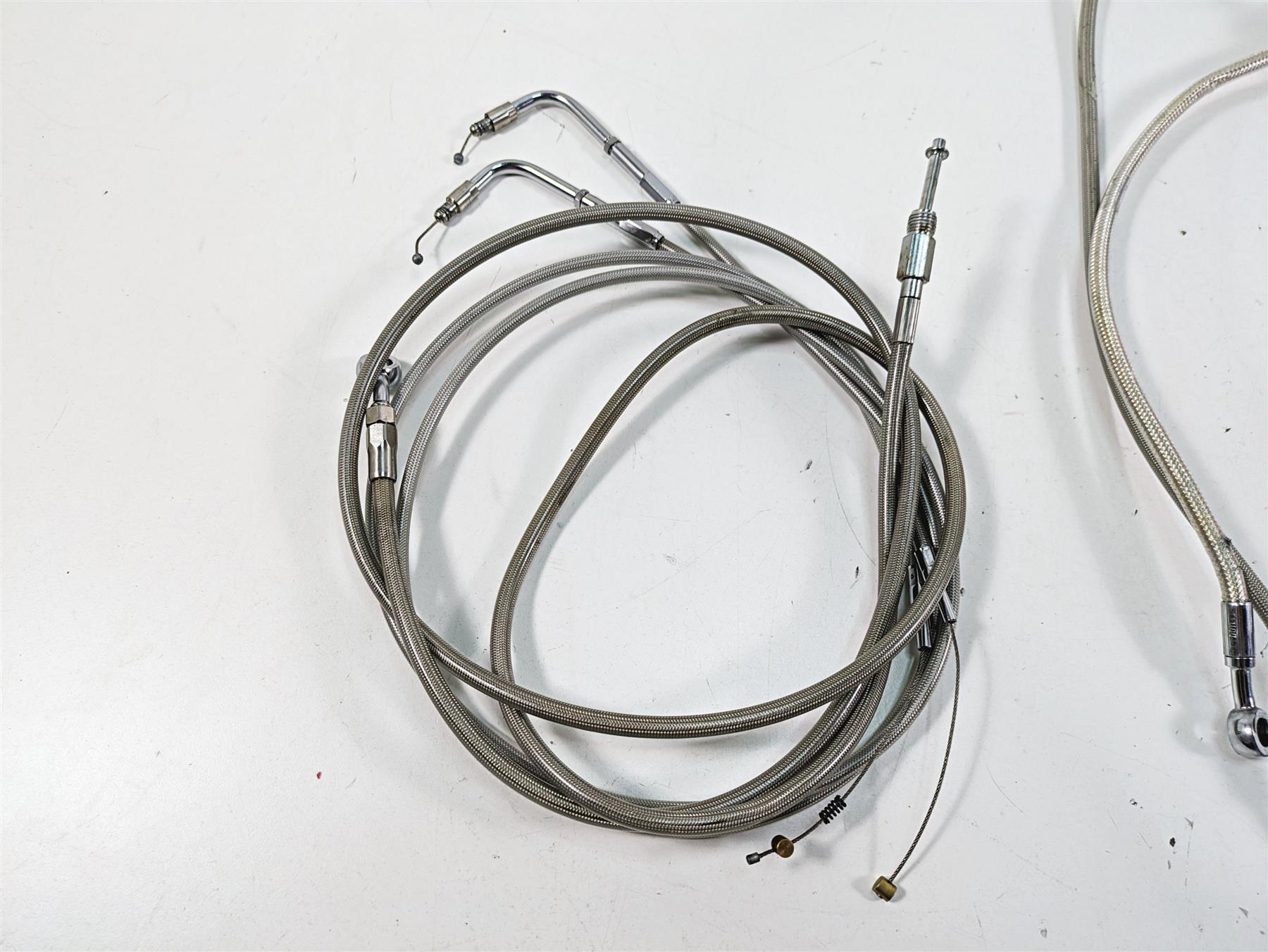 2009 Harley Dyna FXDFSE CVO Fat Bob 10" Handlebars Brake Throttle Clutch Cables {{ shop.shopifyCountryName }} - Mototech271