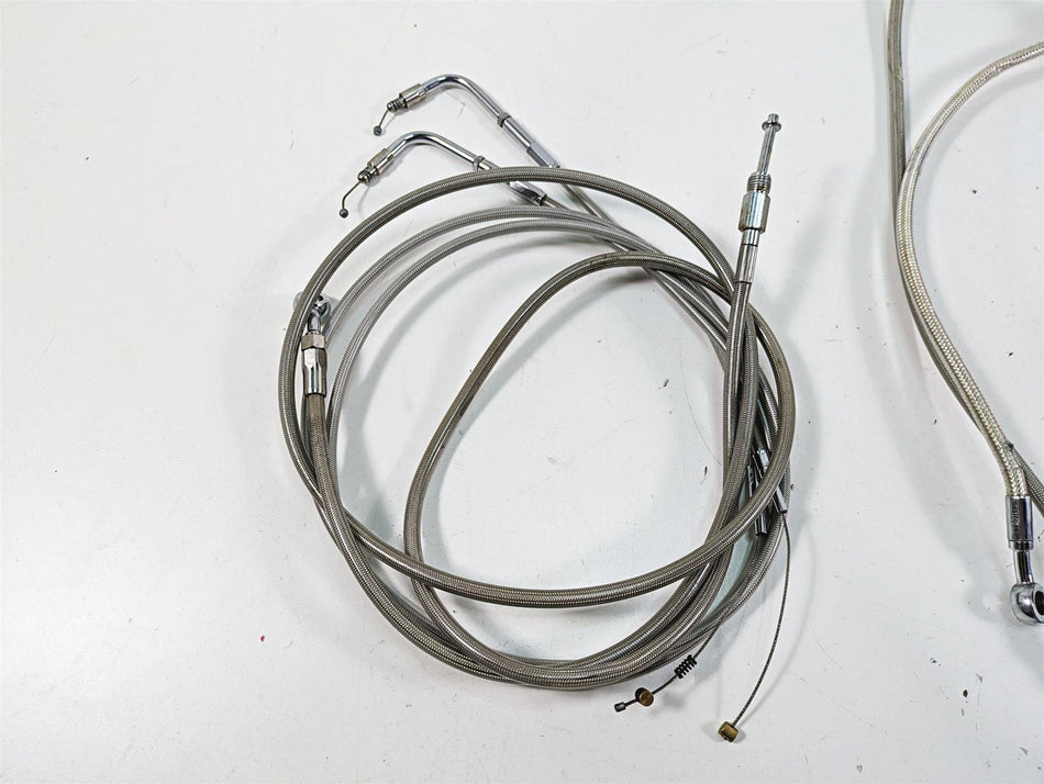 2009 Harley Dyna FXDFSE CVO Fat Bob 10" Handlebars Brake Throttle Clutch Cables {{ shop.shopifyCountryName }} - Mototech271
