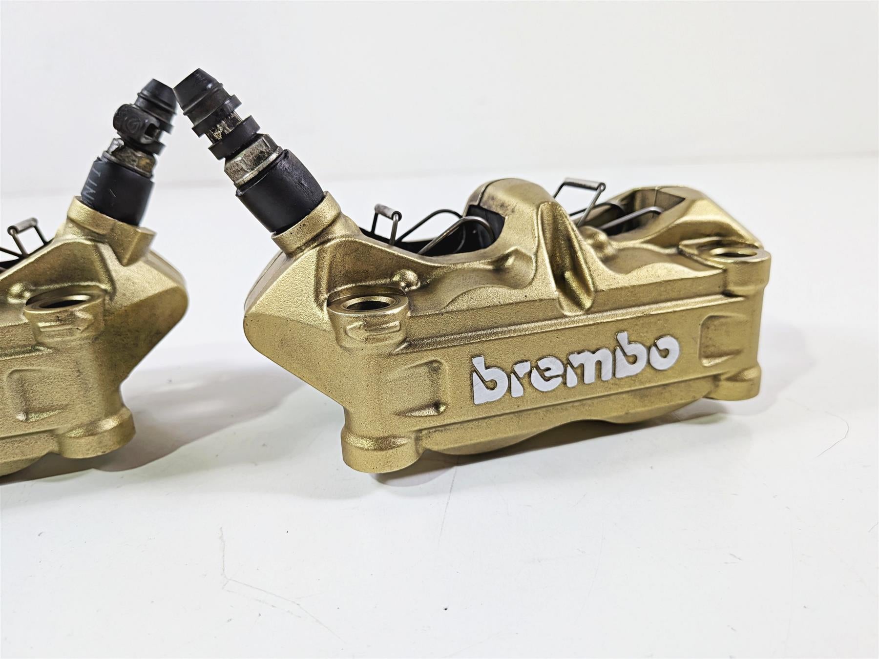 2007 Mv Agusta F4 1000R 312 Brembo 100mm Gold Front Brake Caliper Set 8000A6415-Mototech271
