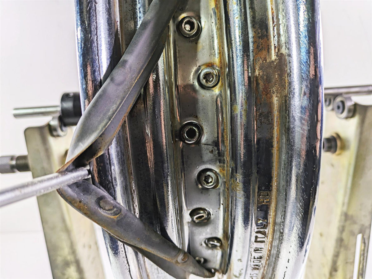 2016 Harley FLSTC Softail Heritage Front Wheel Rim & Cover 16x3 Wobble 41559-08 {{ shop.shopifyCountryName }} - Mototech271
