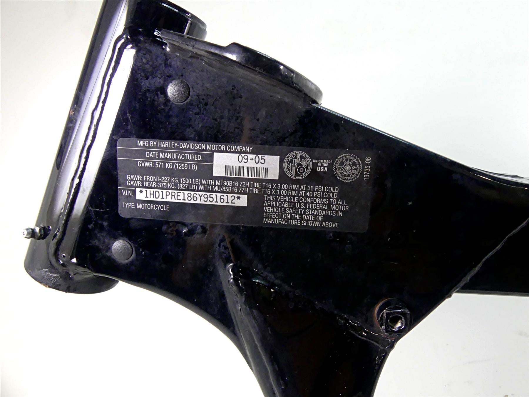 2006 Harley Touring FLHTCU SE E-Glide Straight Main Frame Chassis With Clean Michigan Title 47900-02A {{ shop.shopifyCountryName }} - Mototech271