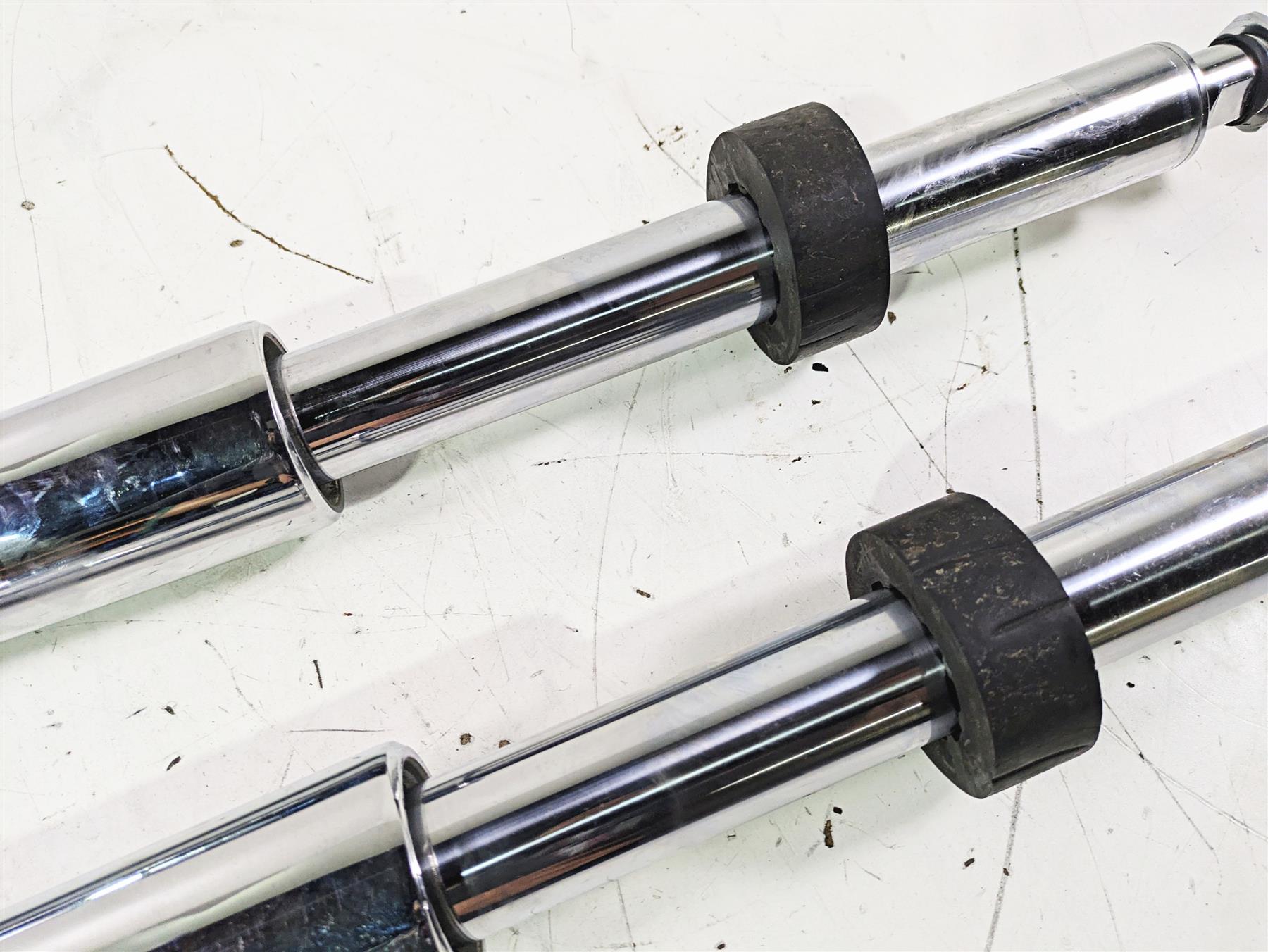 2003 Harley Touring FLHTCUI E-Glide 100th Chrome Front Fork Legs 41mm 46495-02A {{ shop.shopifyCountryName }} - Mototech271