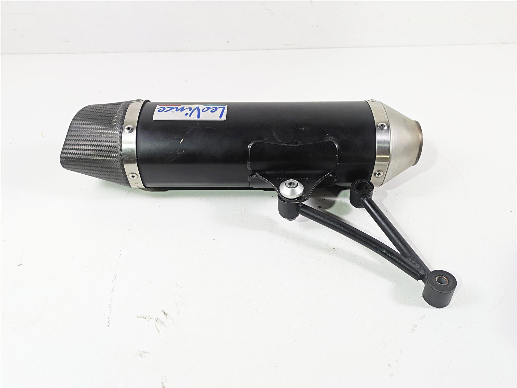 Inlet 54mm 17.5" Long Left Leo Vince Universal Exhaust Pipe Muffler Silencer Can {{ shop.shopifyCountryName }} - Mototech271