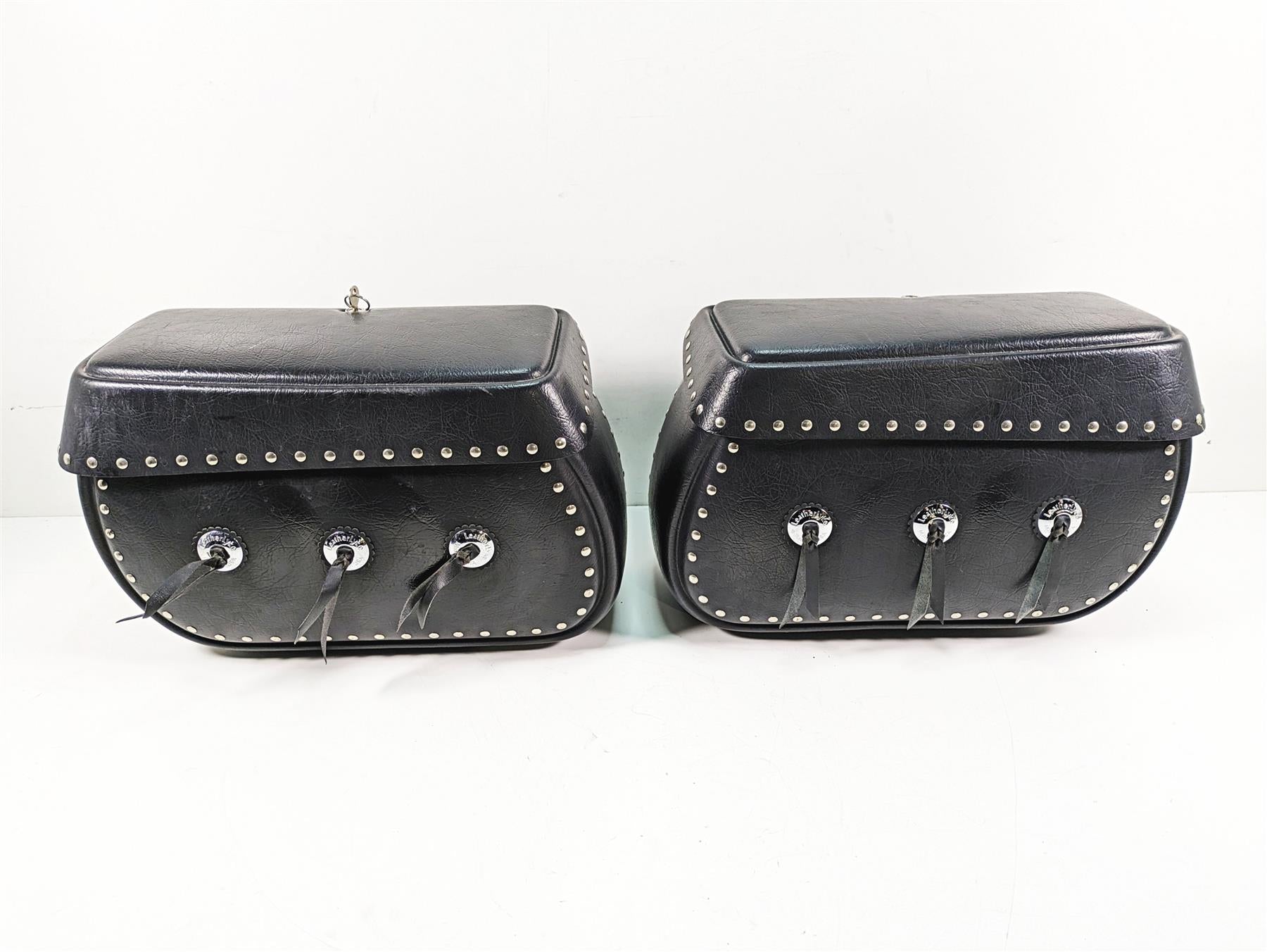 2006 Honda VT1100 C2 Shadow Leatherlyke Studded Saddlebag Saddle Bag Set ACC310 {{ shop.shopifyCountryName }} - Mototech271