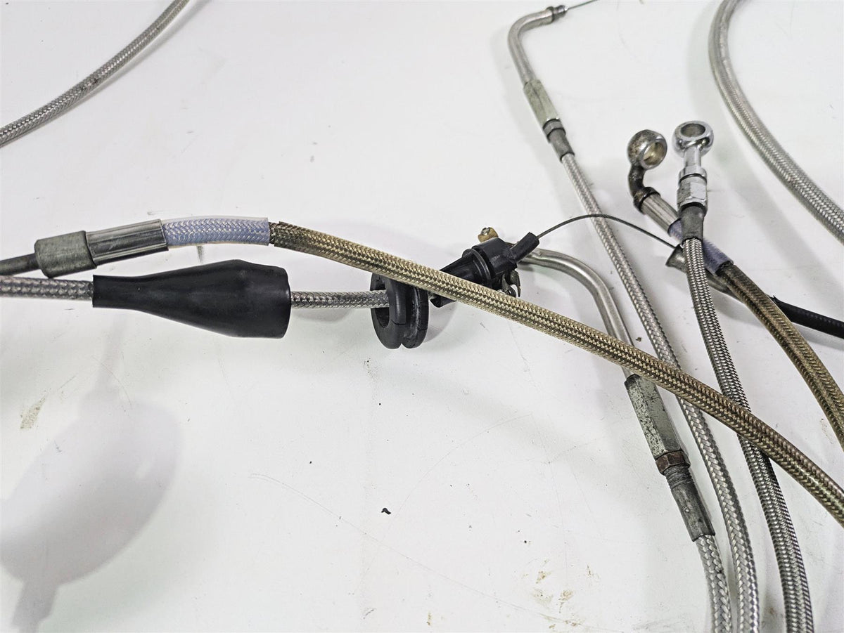 2001 Harley Touring FLHX Street Glide Brake Line Throttle Body Cable & Clutch Line 14" Tall Bars {{ shop.shopifyCountryName }} - Mototech271