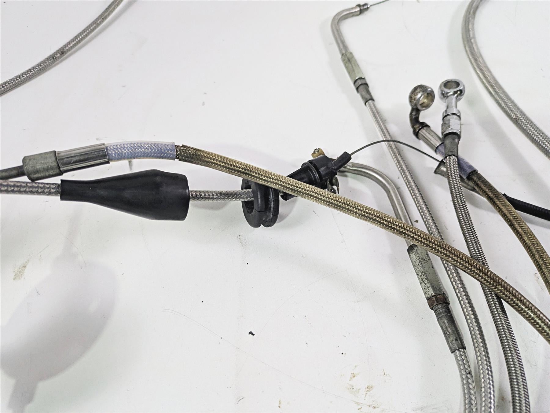 2001 Harley Touring FLHX Street Glide Brake Line Throttle Body Cable & Clutch Line 14" Tall Bars {{ shop.shopifyCountryName }} - Mototech271