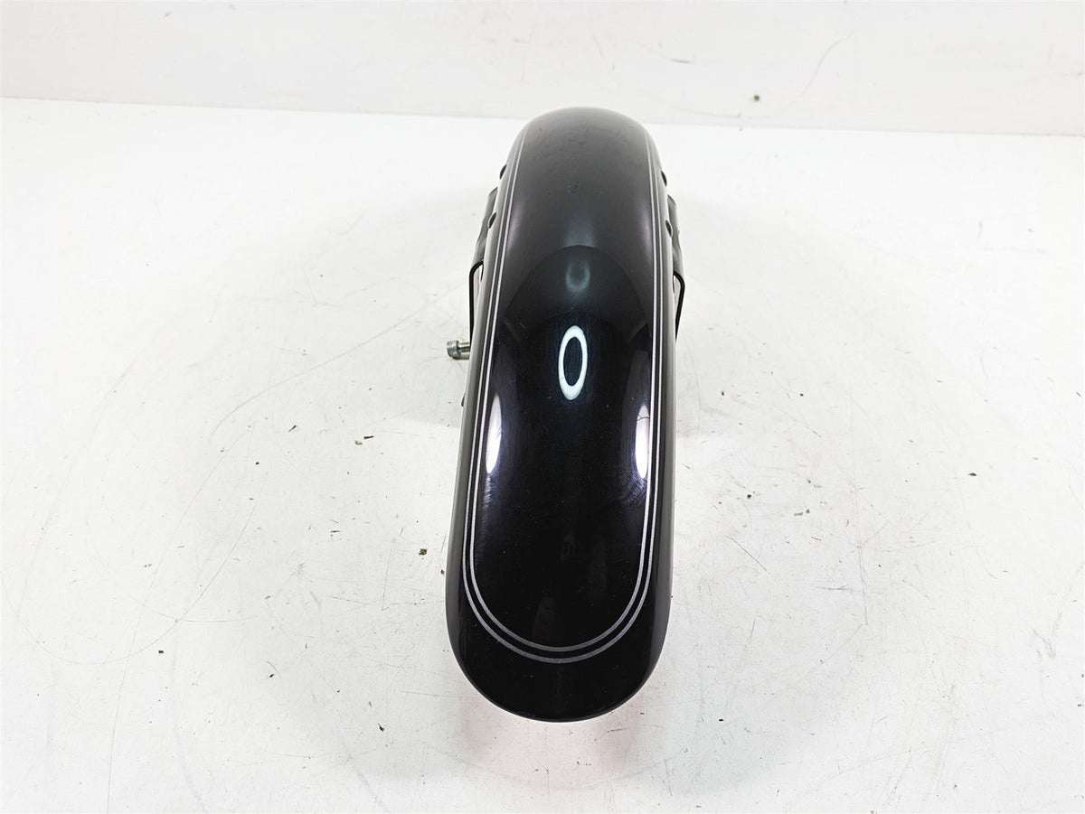 2007 Harley Sportster XL1200 C Front Fender Vivid Black Silver Stripe 58998-83 {{ shop.shopifyCountryName }} - Mototech271