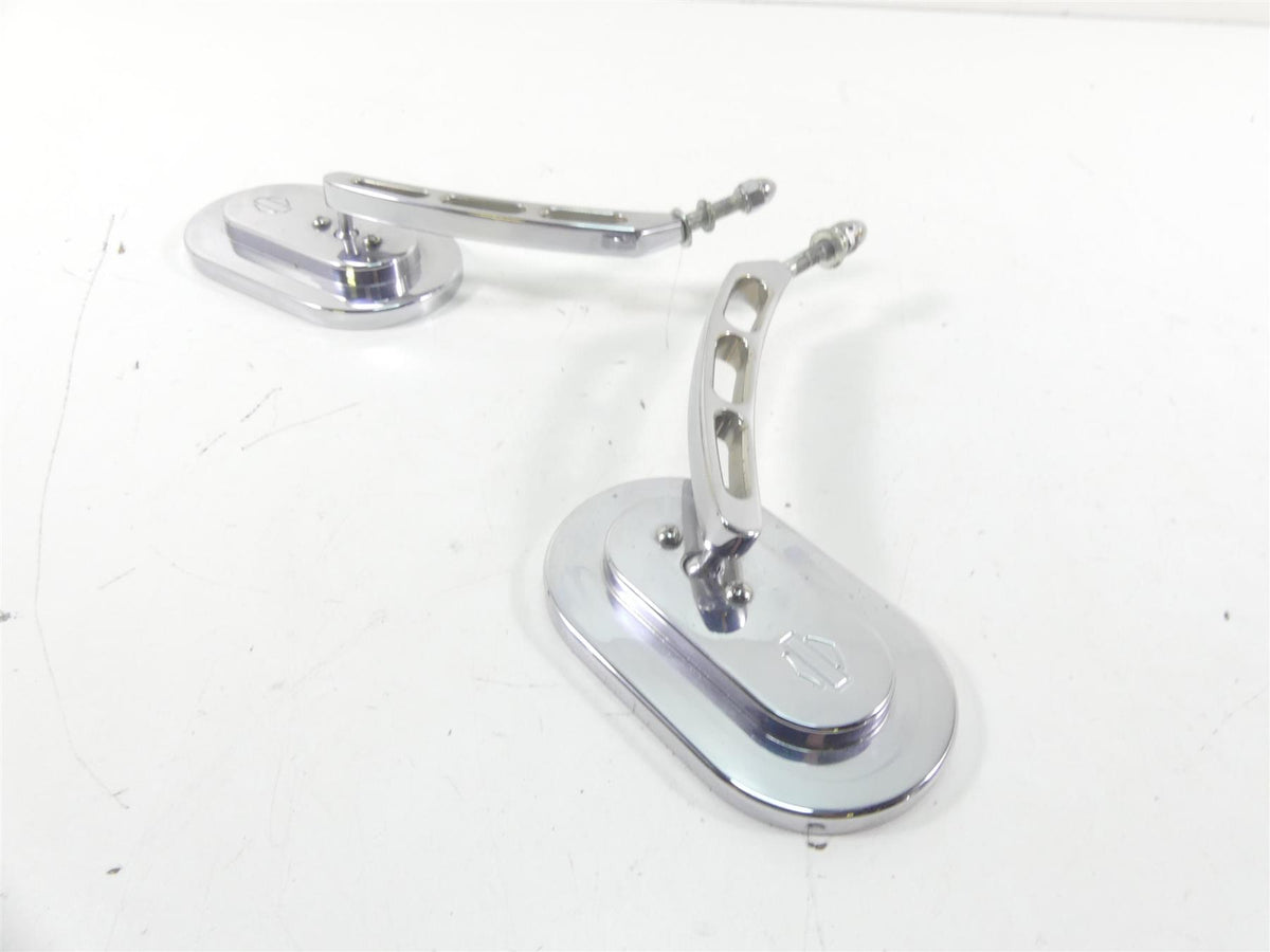 2002 Harley Touring FLHRCI Road King Oem Chrome Oval Rear View Mirror Set {{ shop.shopifyCountryName }} - Mototech271