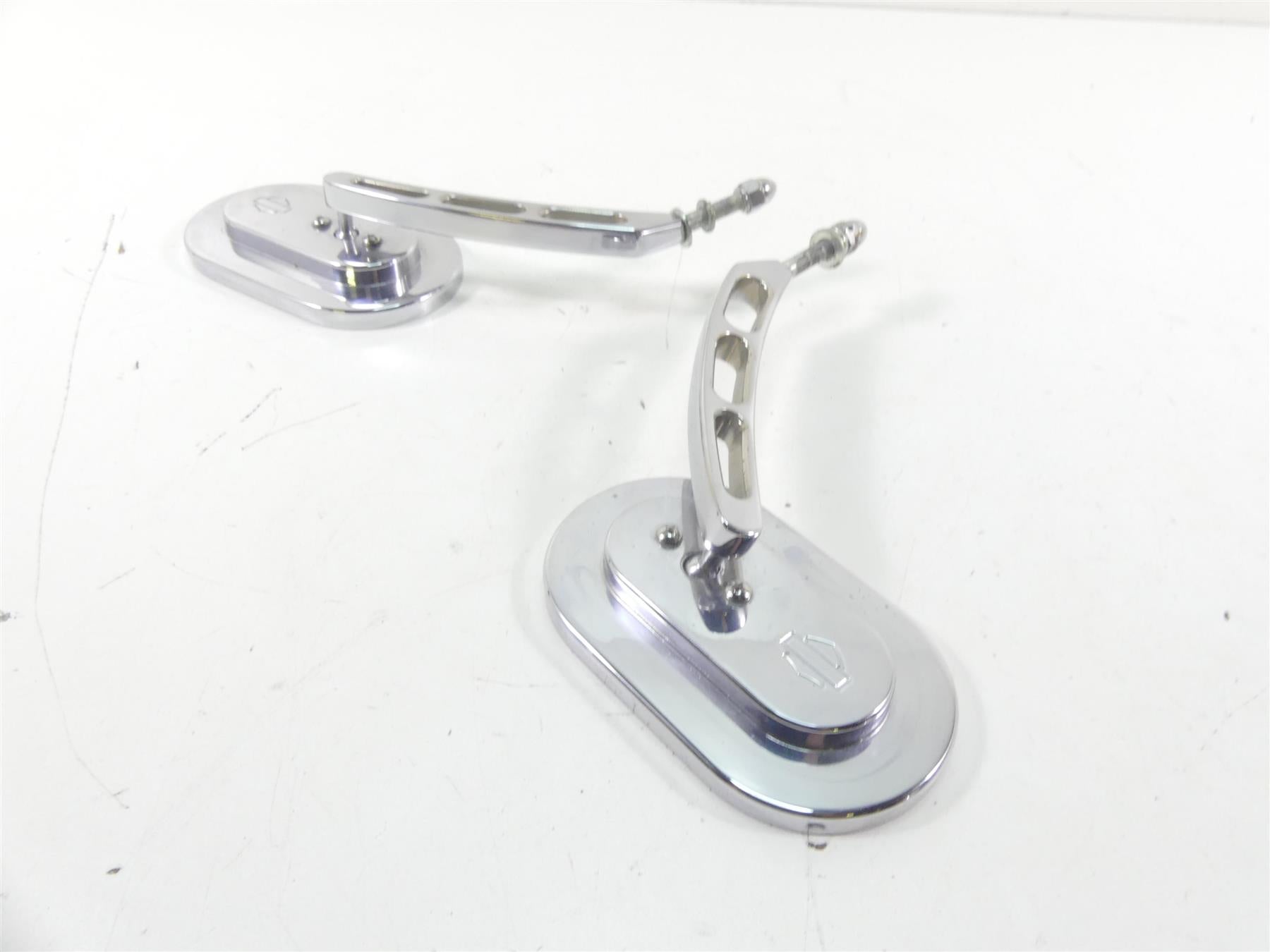 2002 Harley Touring FLHRCI Road King Oem Chrome Oval Rear View Mirror Set {{ shop.shopifyCountryName }} - Mototech271