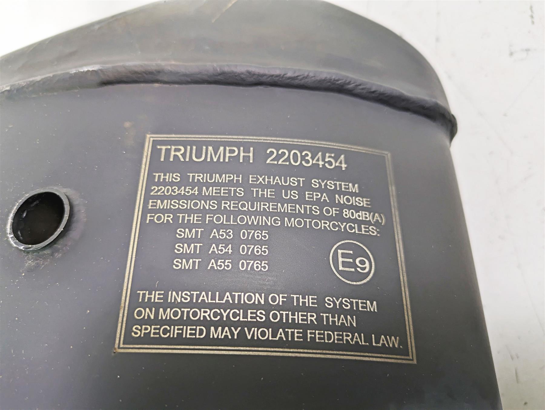 2023 Triumph Street Triple 765 RS Oem Exhaust Muffler Chamber Section T2203454 {{ shop.shopifyCountryName }} - Mototech271