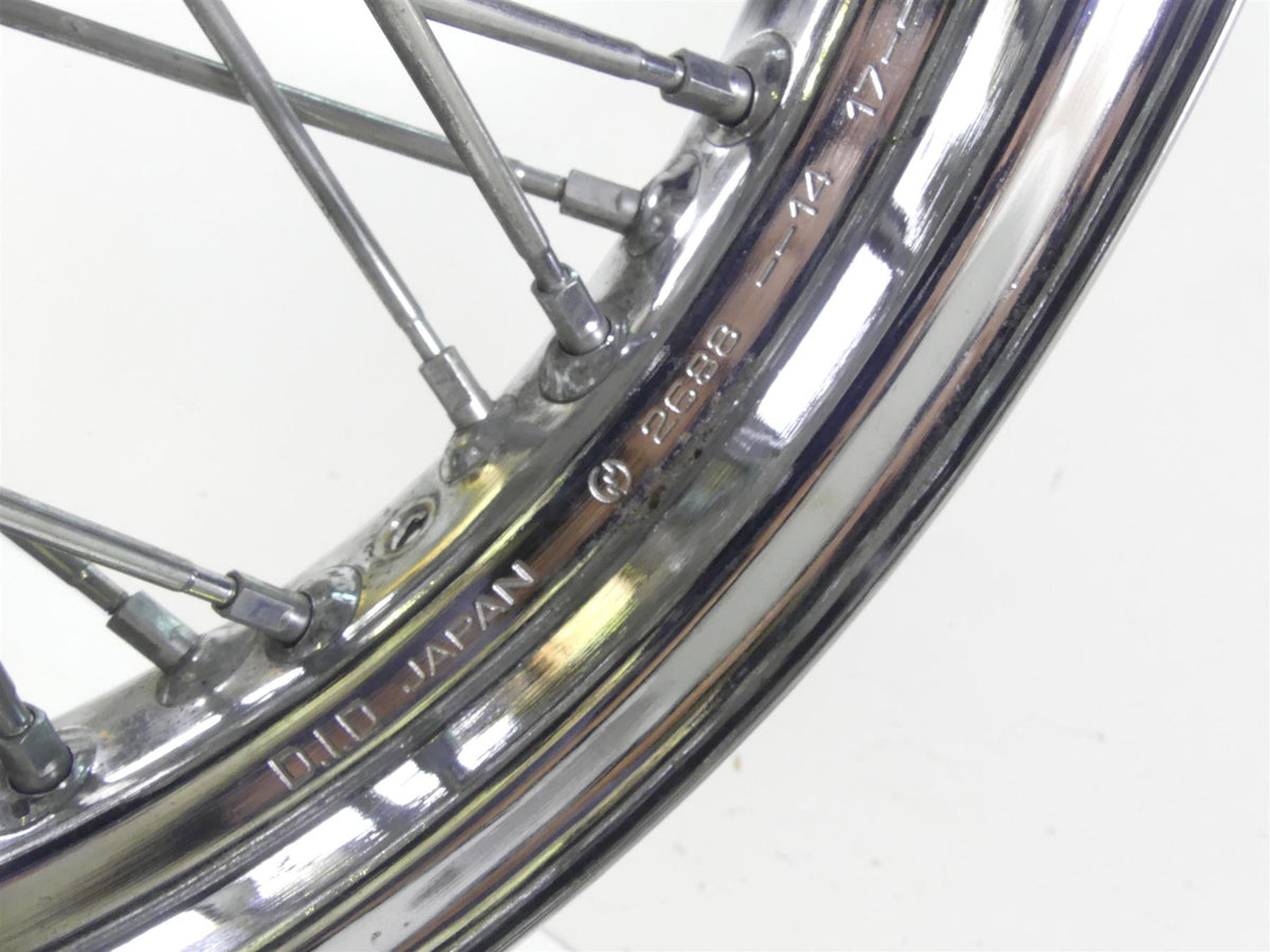 2002 Yamaha XVS1100 V-Star Nice Chrome Spoke Front Wheel Rim 16x3 5EL-25111-00 {{ shop.shopifyCountryName }} - Mototech271