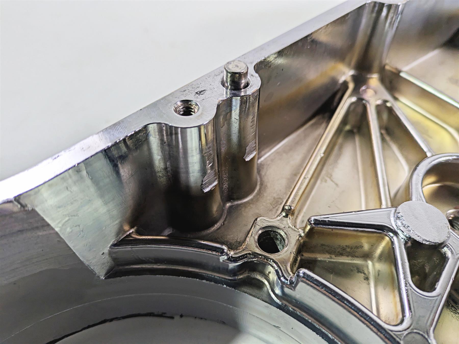 2002 Big Dog Pitbull Chrome Inner Primary Drive Clutch Cover {{ shop.shopifyCountryName }} - Mototech271