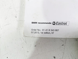 2014 BMW R1200 RT RTW K52 Owners Manual Book & Pouch Bag 01418543807