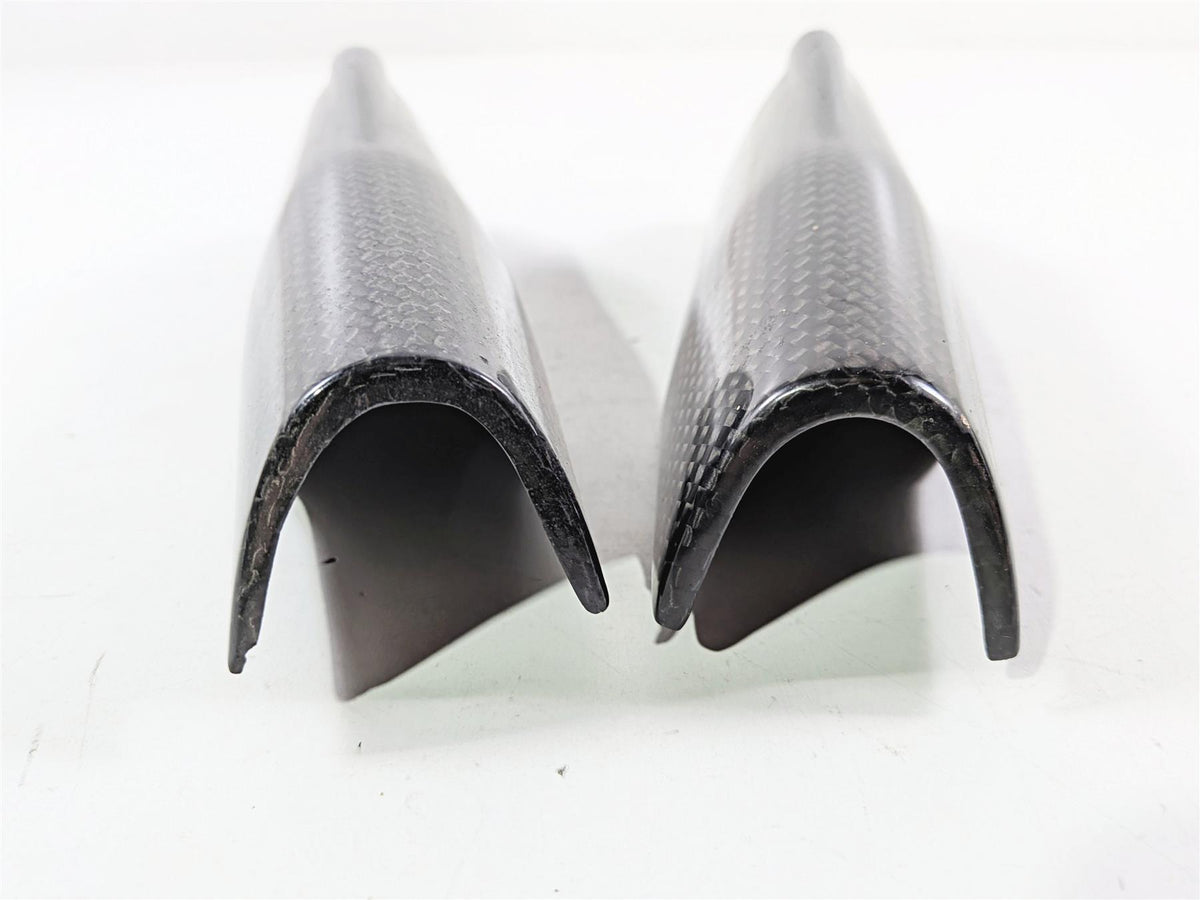 2009 Ducati Hypermotard 1100 S Lower Carbon Fiber Fork Guard Cover Set 46012811-Mototech271