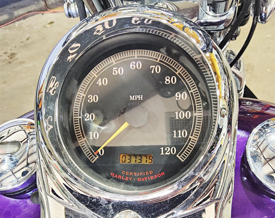 2000 Harley FXSTS Softail Springer Speedometer Gauge Instrument - 37k 67033-99A {{ shop.shopifyCountryName }} - Mototech271