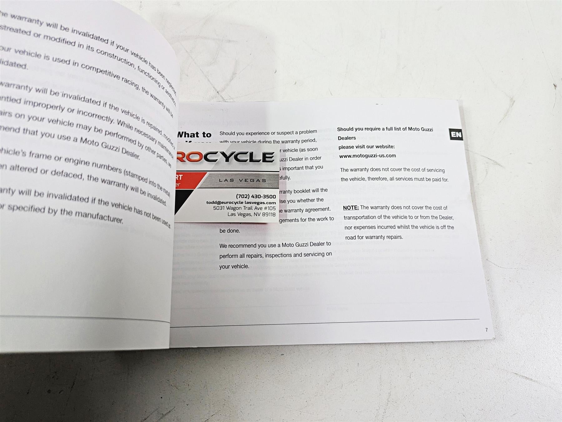 2016 Moto Guzzi Stelvio 1200 8V NTX Owners Manual Booklet GU00979748 B043198 {{ shop.shopifyCountryName }} - Mototech271