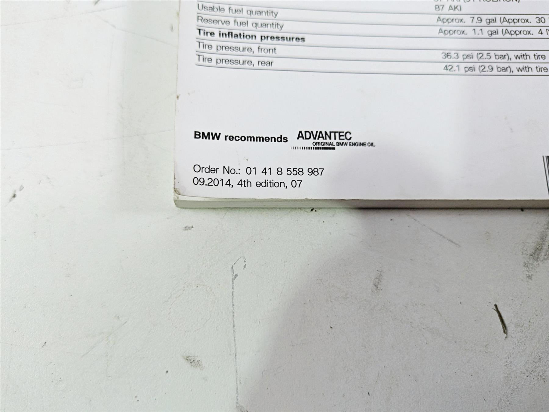 2015 BMW R1200 GS Adv K51 Rider Driver Owners Manual Booklet 01418558987 {{ shop.shopifyCountryName }} - Mototech271