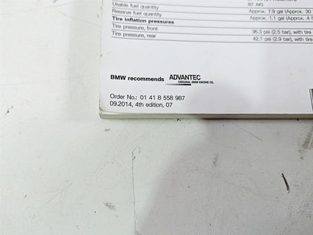 2015 BMW R1200 GS Adv K51 Rider Driver Owners Manual Booklet 01418558987 {{ shop.shopifyCountryName }} - Mototech271