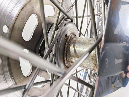 1996 Harley FLSTC Softail Heritage Front Wheel Rim Rotor & Cover 16x3 43005-86 {{ shop.shopifyCountryName }} - Mototech271