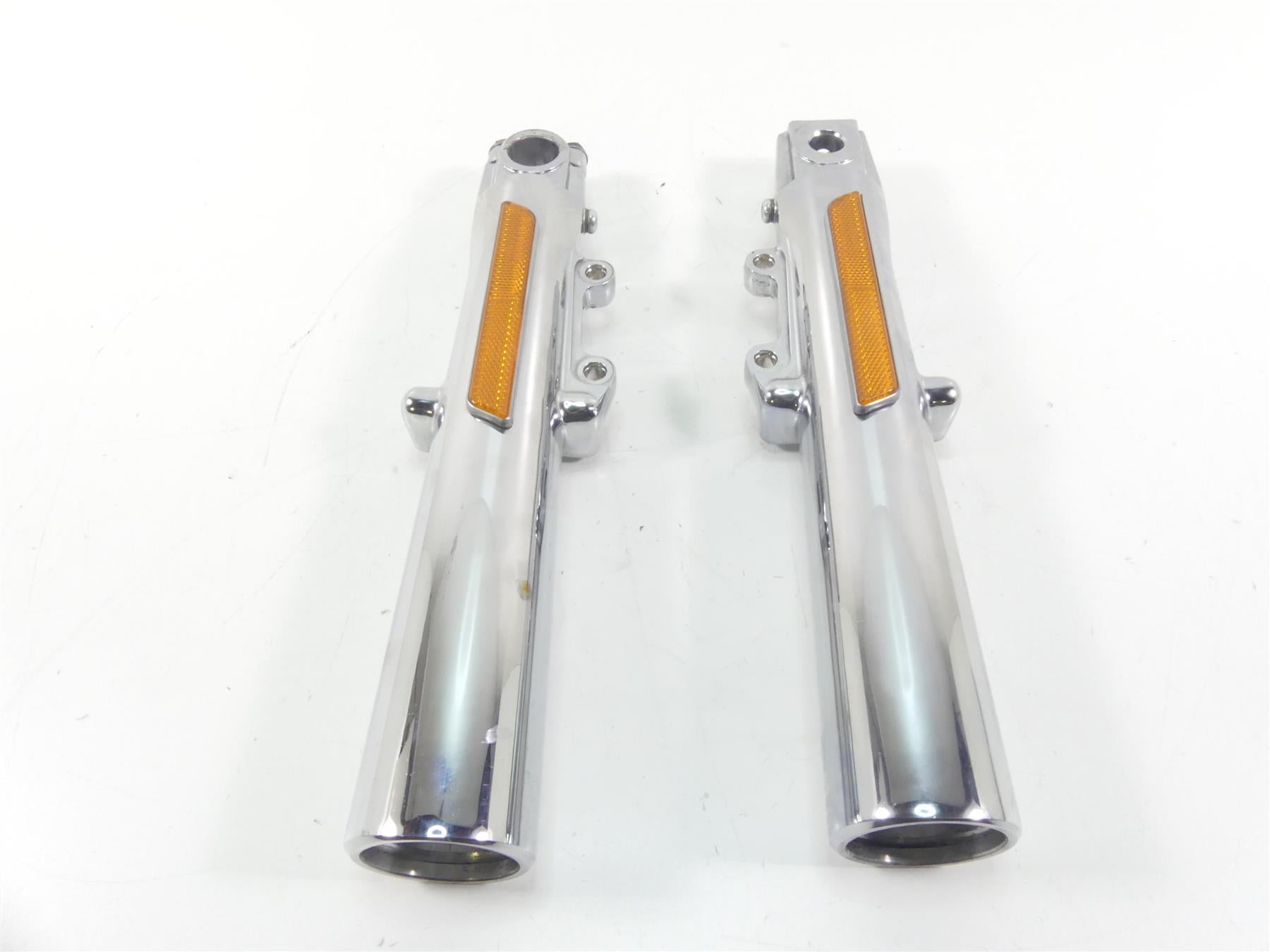 2009 Harley FLHTCU SE4 CVO E-Glide Chrome Front Fork Lower Tube Set 45500169 {{ shop.shopifyCountryName }} - Mototech271