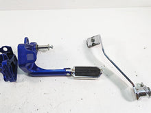 Load image into Gallery viewer, 2009 Harley FXCWC Softail Rocker C Flame Foot Peg &amp; Blue Brackets Set 33683-07A | Mototech271
