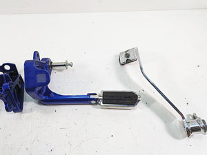 2009 Harley FXCWC Softail Rocker C Flame Foot Peg & Blue Brackets Set 33683-07A | Mototech271