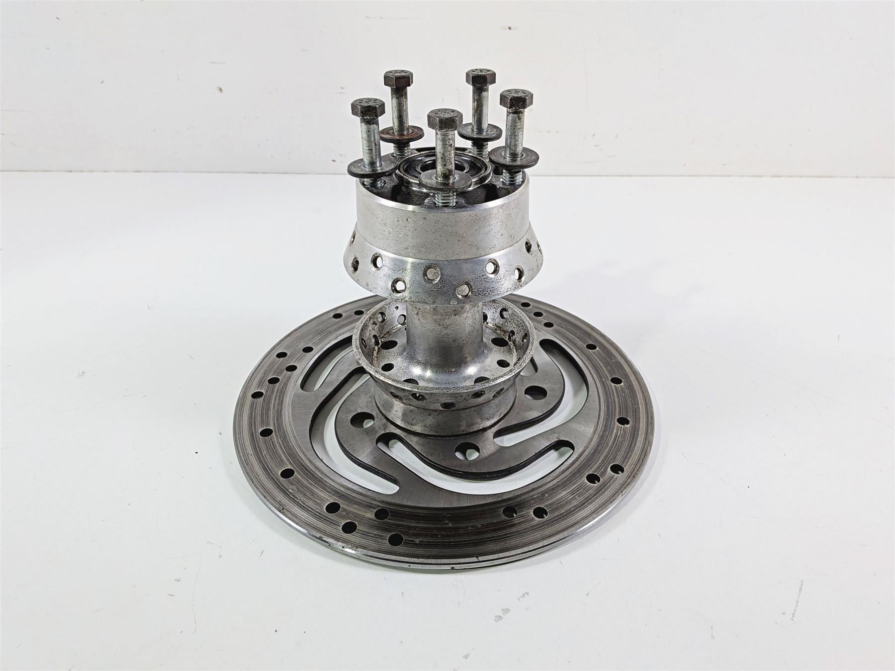 2007 Harley Dyna FXDB Street Bob Rear Wheel Hub Spoke 17" + Rotor 40979-06B {{ shop.shopifyCountryName }} - Mototech271