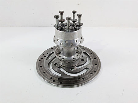 2007 Harley Dyna FXDB Street Bob Rear Wheel Hub Spoke 17" + Rotor 40979-06B {{ shop.shopifyCountryName }} - Mototech271