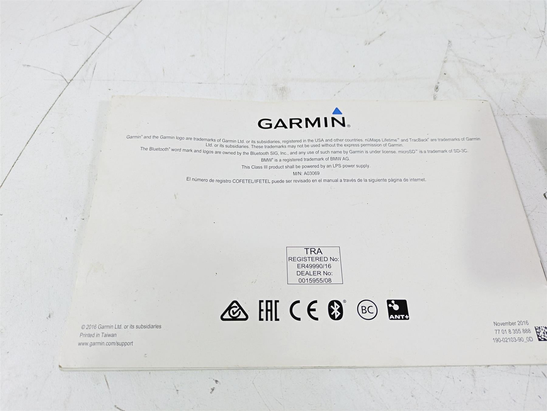 2015 BMW K1600 GT K48 Owners Manual & Repair Guides 01418557007 {{ shop.shopifyCountryName }} - Mototech271